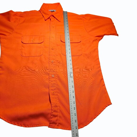 VTG 80s Five Brother Flannel Shirt Men's M  Blaze Orange Safety Hunting Work USA - Picture 9 of 10